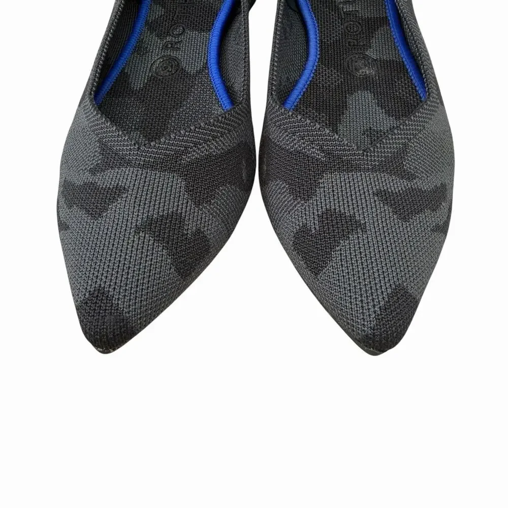 Rothy’s Pointed Toe Knit Ballet Flats Size 9 Gray Camo